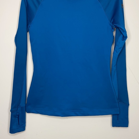 Adidas Blue Climawarm Noel Long Sleeve Top with Hood - Picture 4 of 14